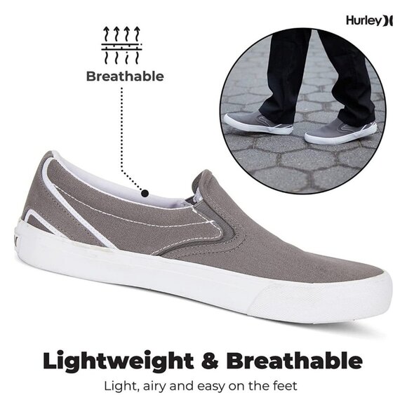 Hurley 8 Sneaker Men Arlo Slip On Canvas Casual Classic Shoe Minimalist - Picture 8 of 12